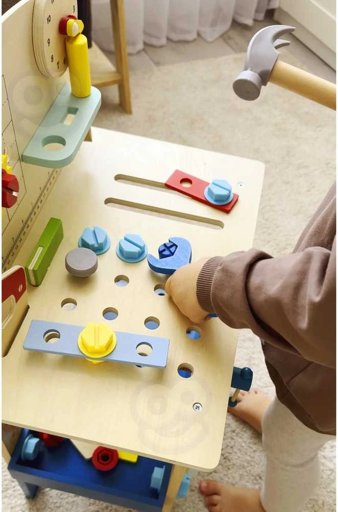 Tooky Toys Žaislų medinis „pasidaryk pats“ stalo dirbtuvės