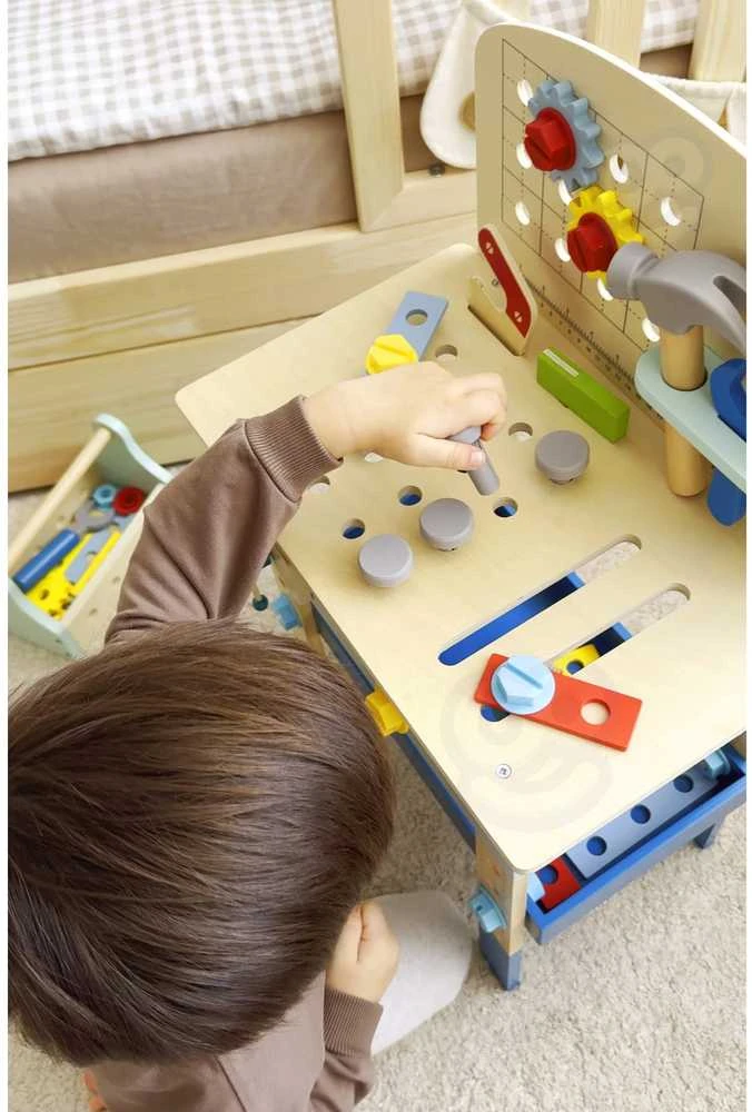 Tooky Toys Žaislų medinis „pasidaryk pats“ stalo dirbtuvės