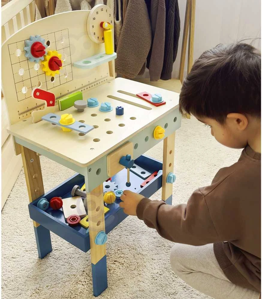 Tooky Toys Žaislų medinis „pasidaryk pats“ stalo dirbtuvės