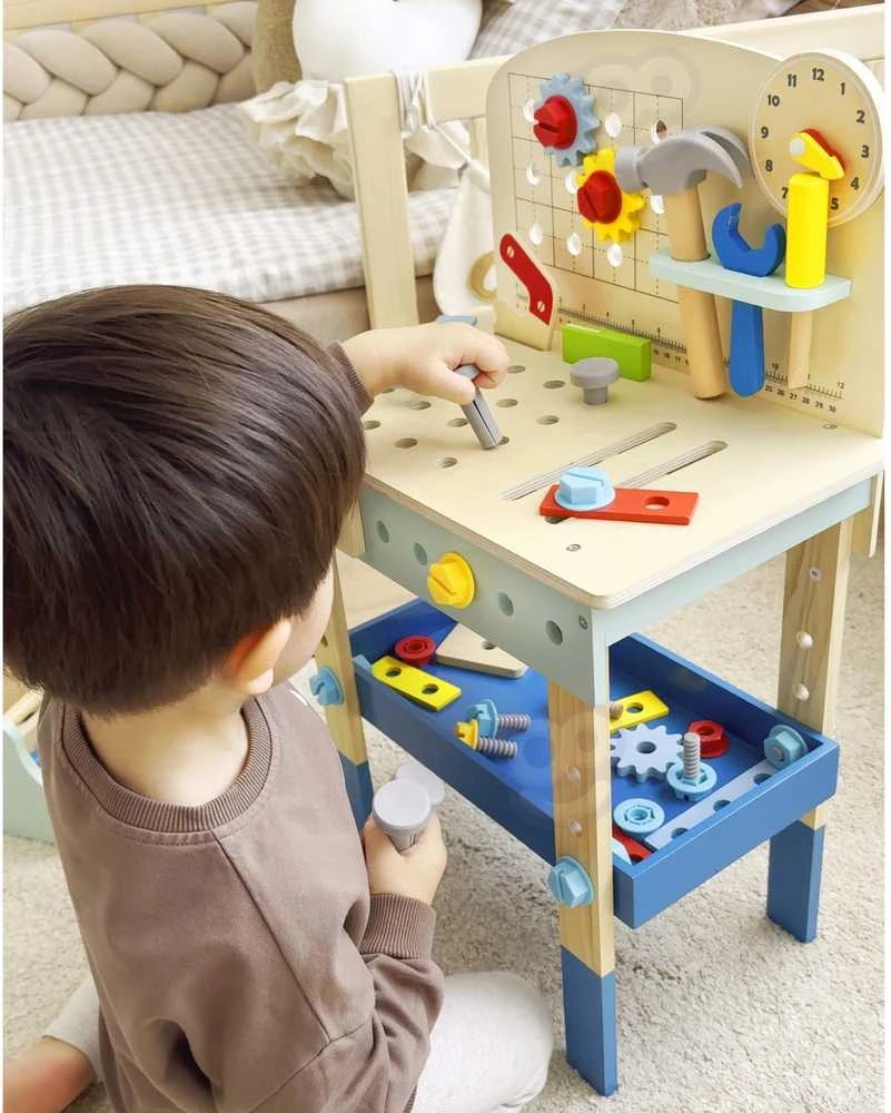 Tooky Toys Žaislų medinis „pasidaryk pats“ stalo dirbtuvės