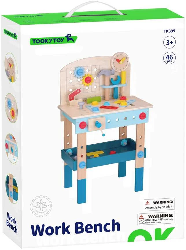 Tooky Toys Žaislų medinis „pasidaryk pats“ stalo dirbtuvės