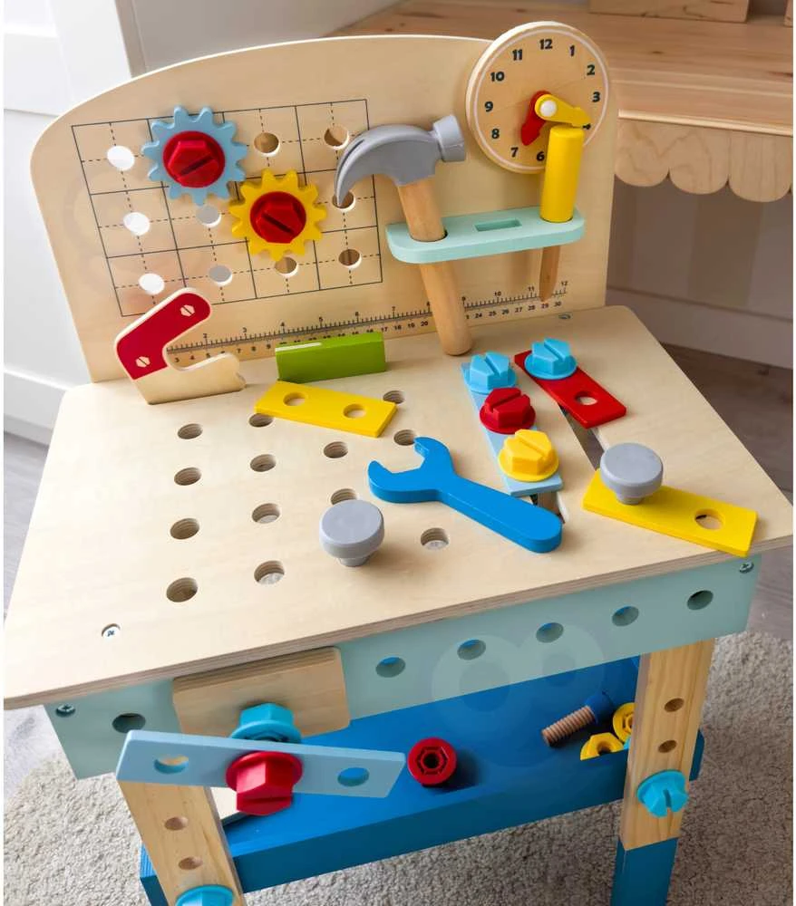 Tooky Toys Žaislų medinis „pasidaryk pats“ stalo dirbtuvės