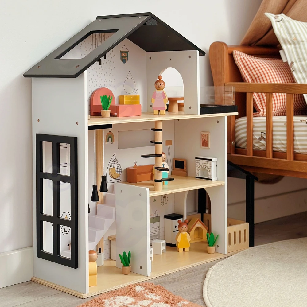 Tooky Toys TOOKY TOY medinis lėlių namelis 25 vnt