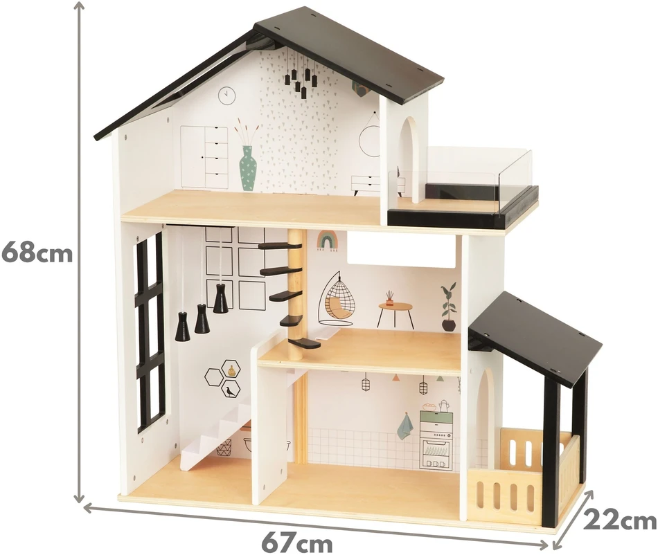 Tooky Toys TOOKY TOY medinis lėlių namelis 25 vnt