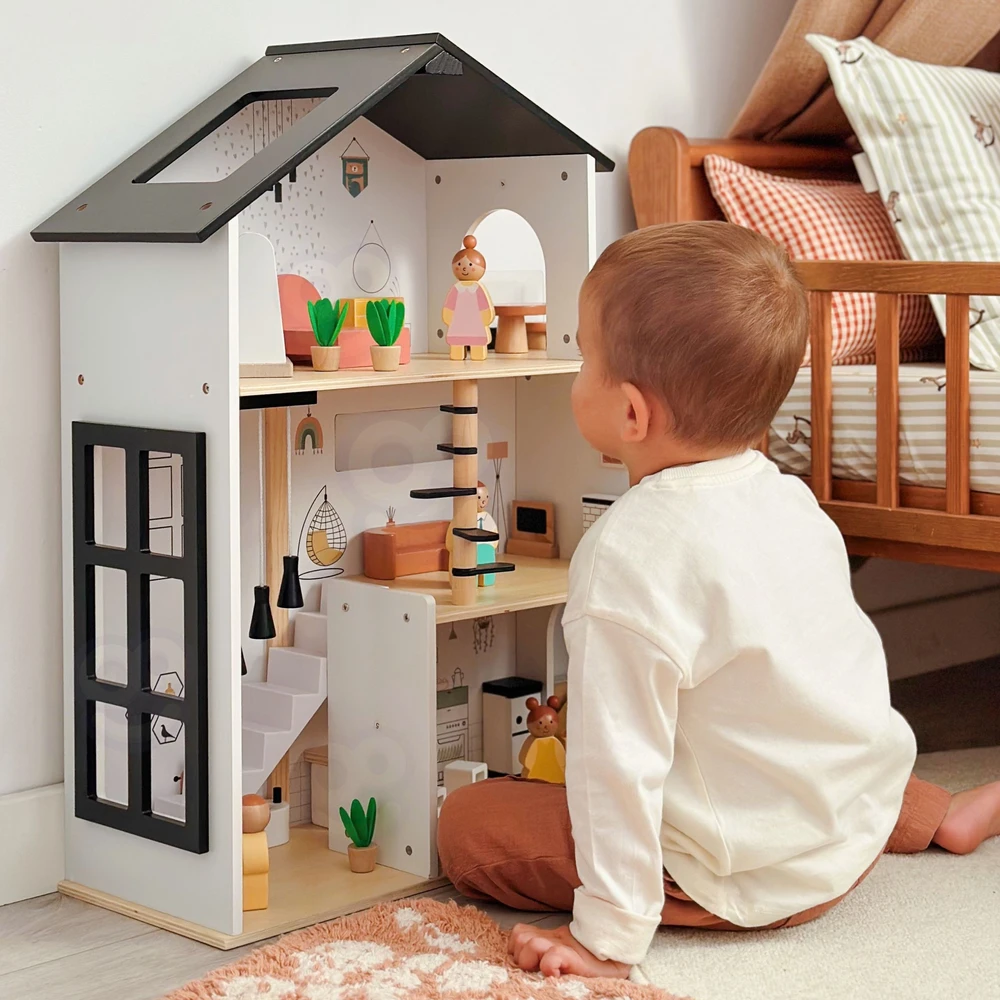 Tooky Toys TOOKY TOY medinis lėlių namelis 25 vnt