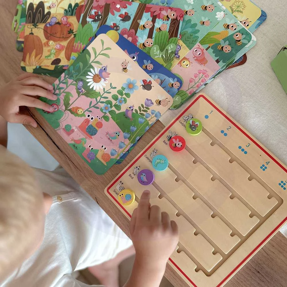 Tooky Toys Tooky Toy Medinė Žaidimų Rinkinys Skaičiavimo Mokymuisi su Gyvūnais