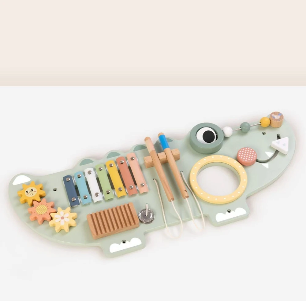 Tooky Toys TOOKY TOY medinė manipuliacinė lenta Krokodilas 3 vnt