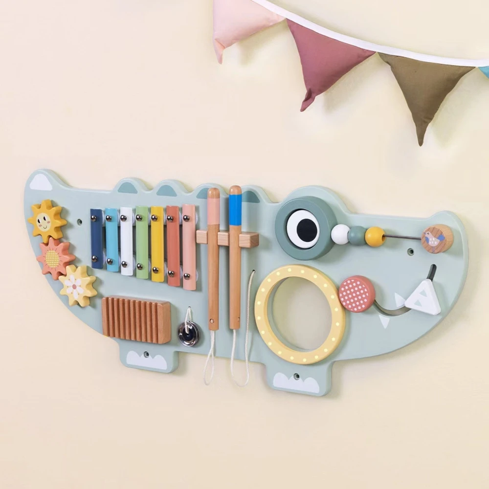 Tooky Toys TOOKY TOY medinė manipuliacinė lenta Krokodilas 3 vnt