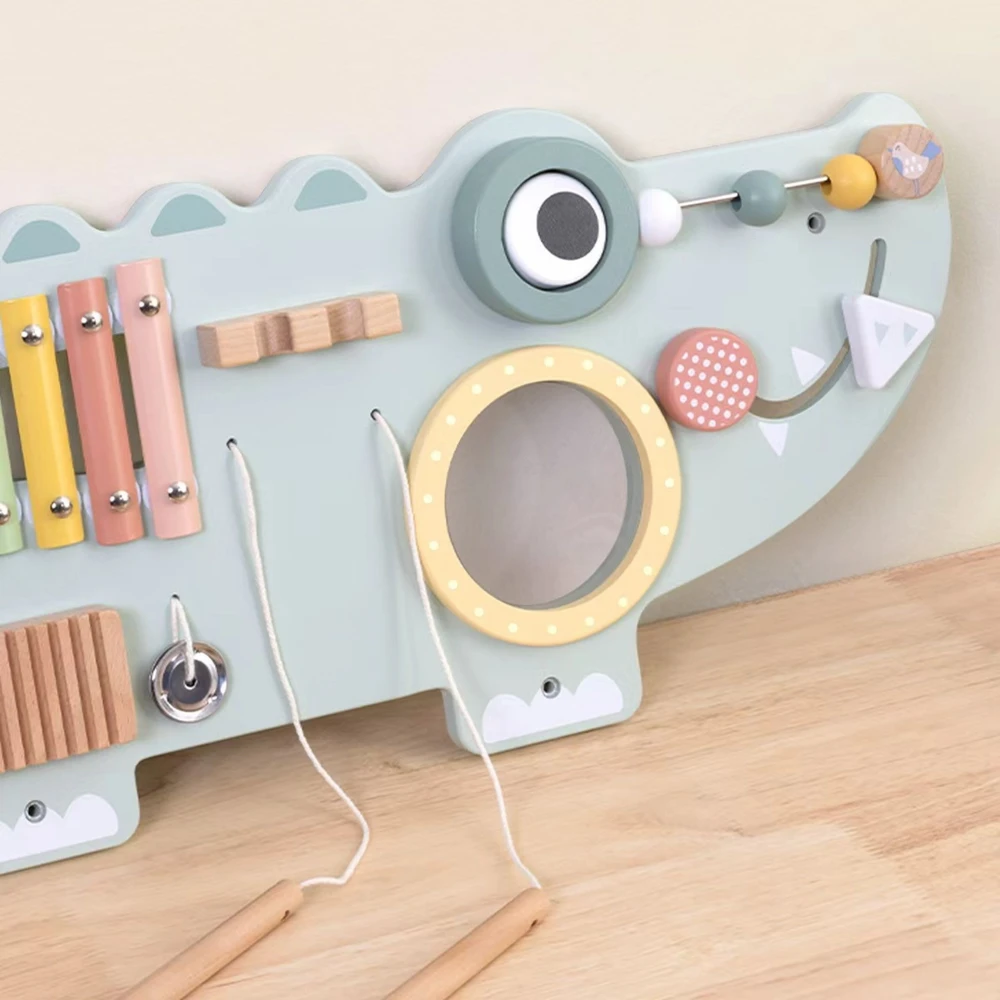 Tooky Toys TOOKY TOY medinė manipuliacinė lenta Krokodilas 3 vnt