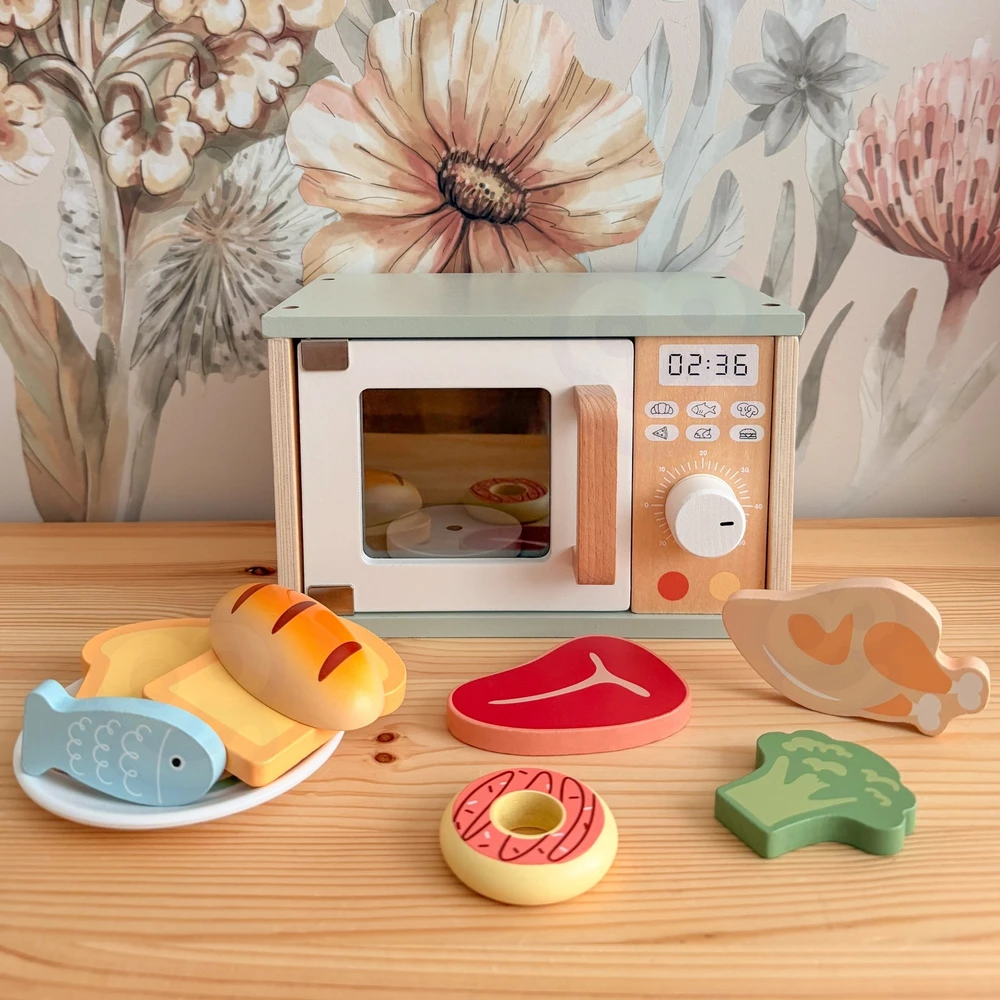 Tooky Toys Medinė mikrobangų krosnelė vaikams TOOKY TOY