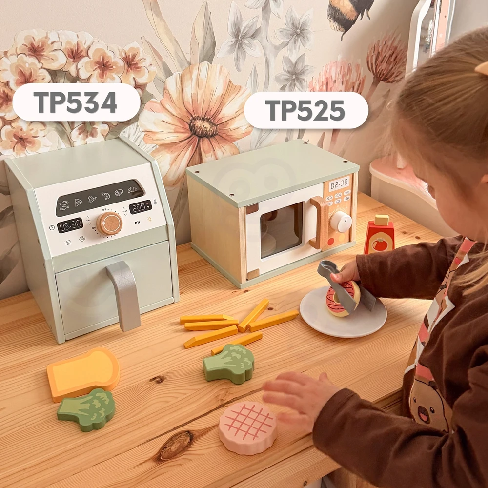 Tooky Toys Medinė mikrobangų krosnelė vaikams TOOKY TOY