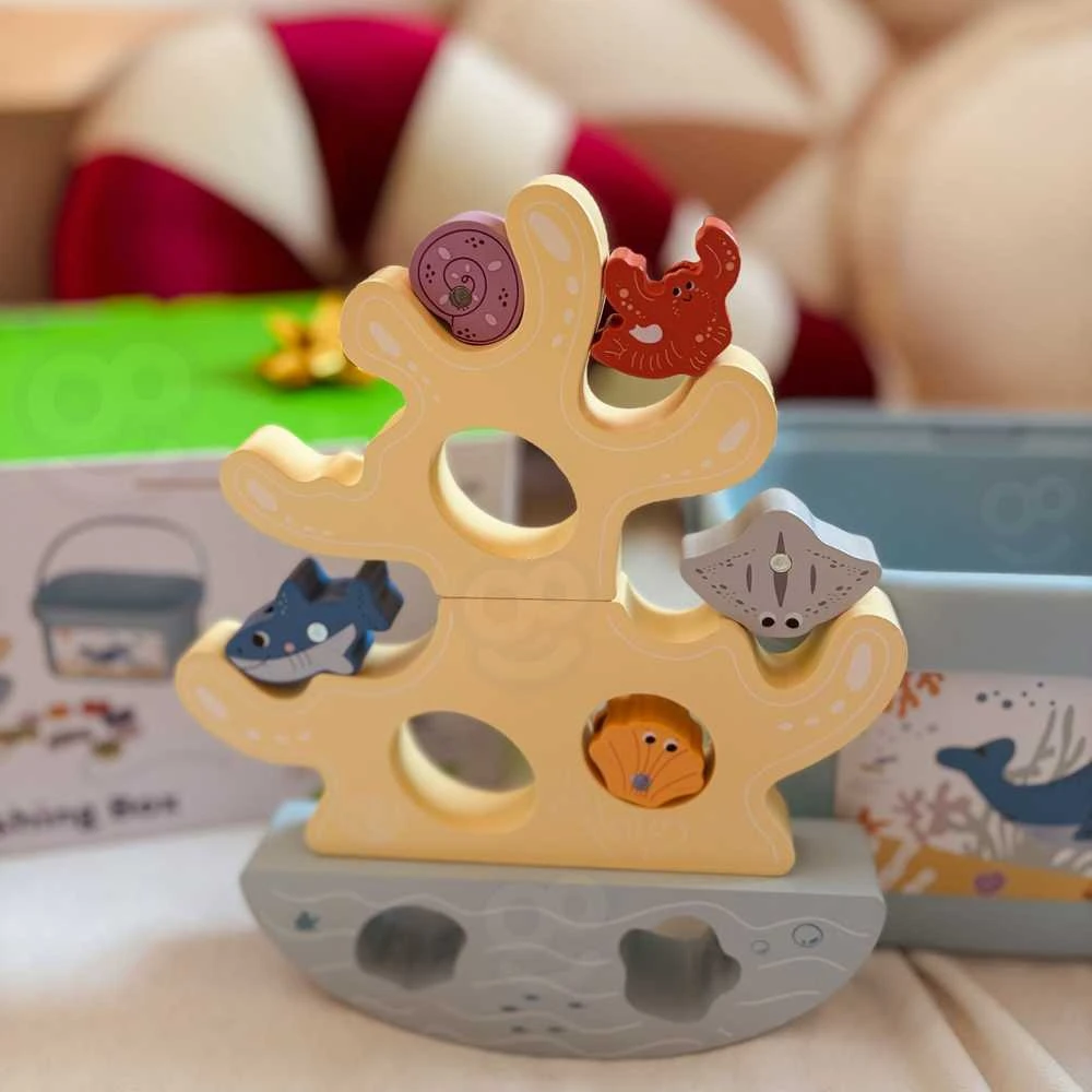 Tooky Toys Medinis jūros žaidimų rinkinys Tooky Toy 3in1 žvejyba