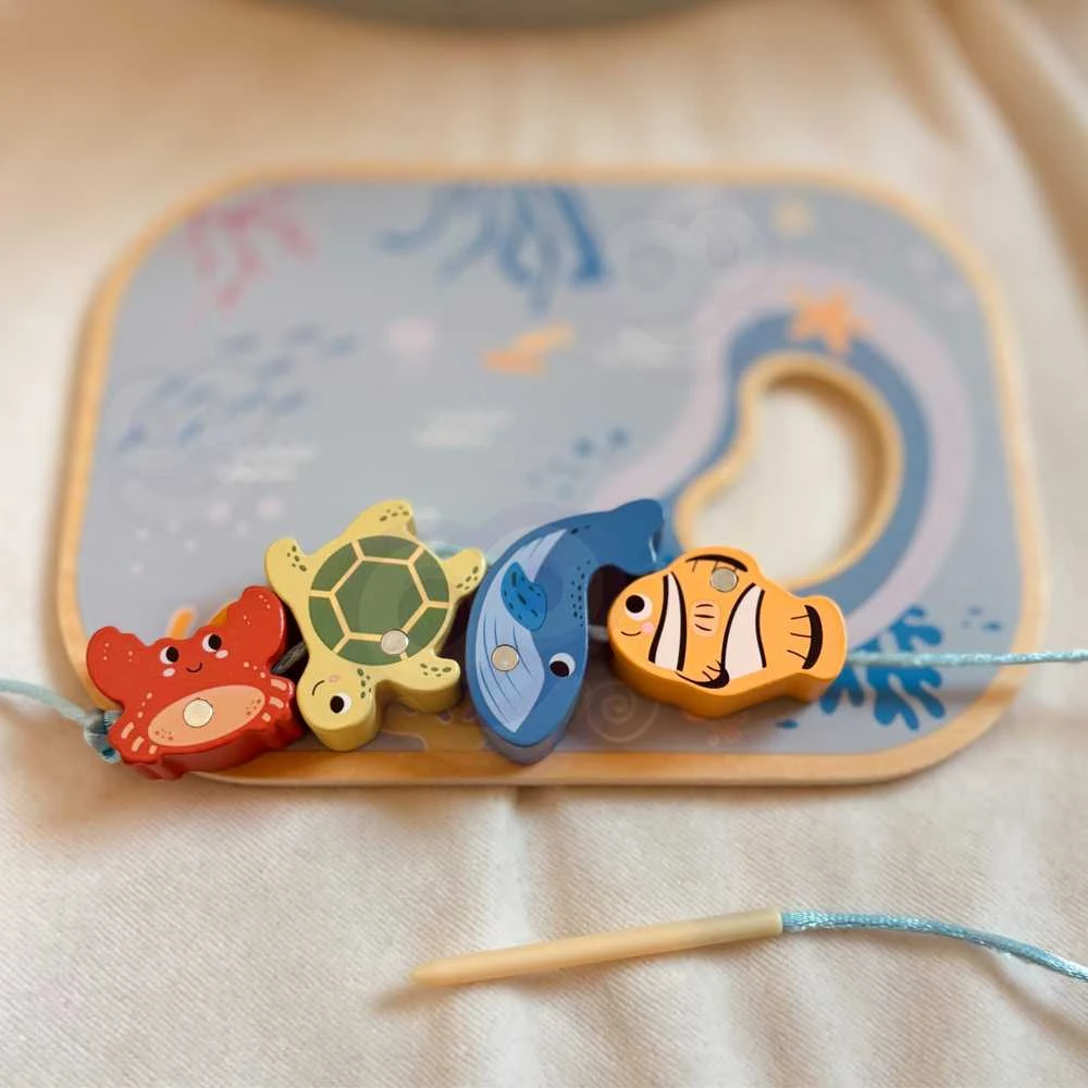 Tooky Toys Medinis jūros žaidimų rinkinys Tooky Toy 3in1 žvejyba