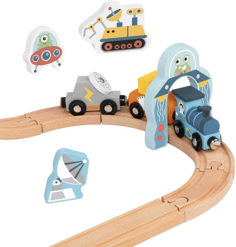 Tooky Toys TOOKY TOY medinė kosminė traukinuko trasa