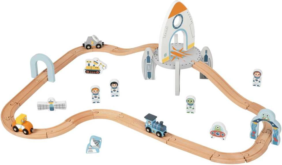 Tooky Toys TOOKY TOY medinė kosminė traukinuko trasa