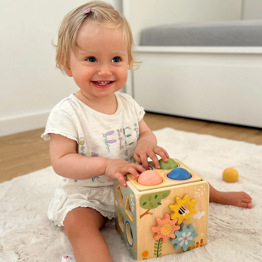 Tooky Toys TOOKY TOY medinis spyruoklinis lavinamasis kubas 5 in 1