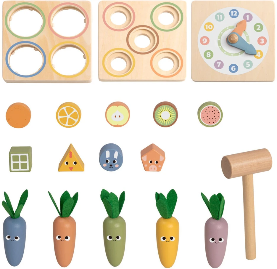 Tooky Toys TOOKY TOY medinis spyruoklinis lavinamasis kubas 5 in 1