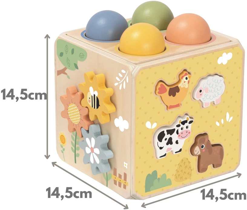 Tooky Toys TOOKY TOY medinis spyruoklinis lavinamasis kubas 5 in 1