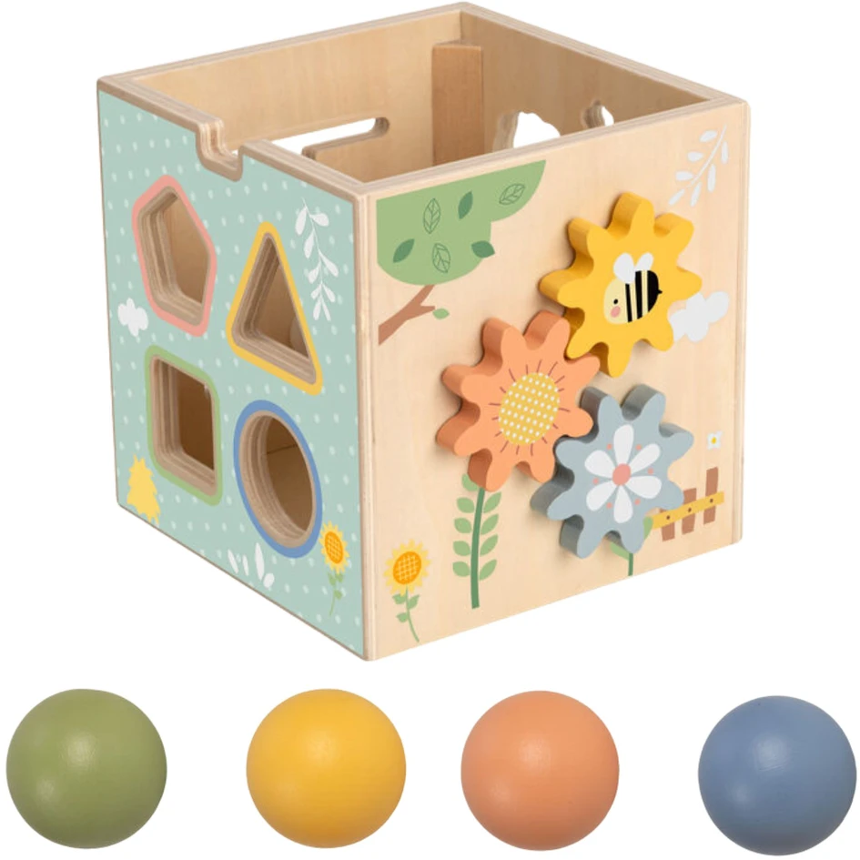 Tooky Toys TOOKY TOY medinis spyruoklinis lavinamasis kubas 5 in 1