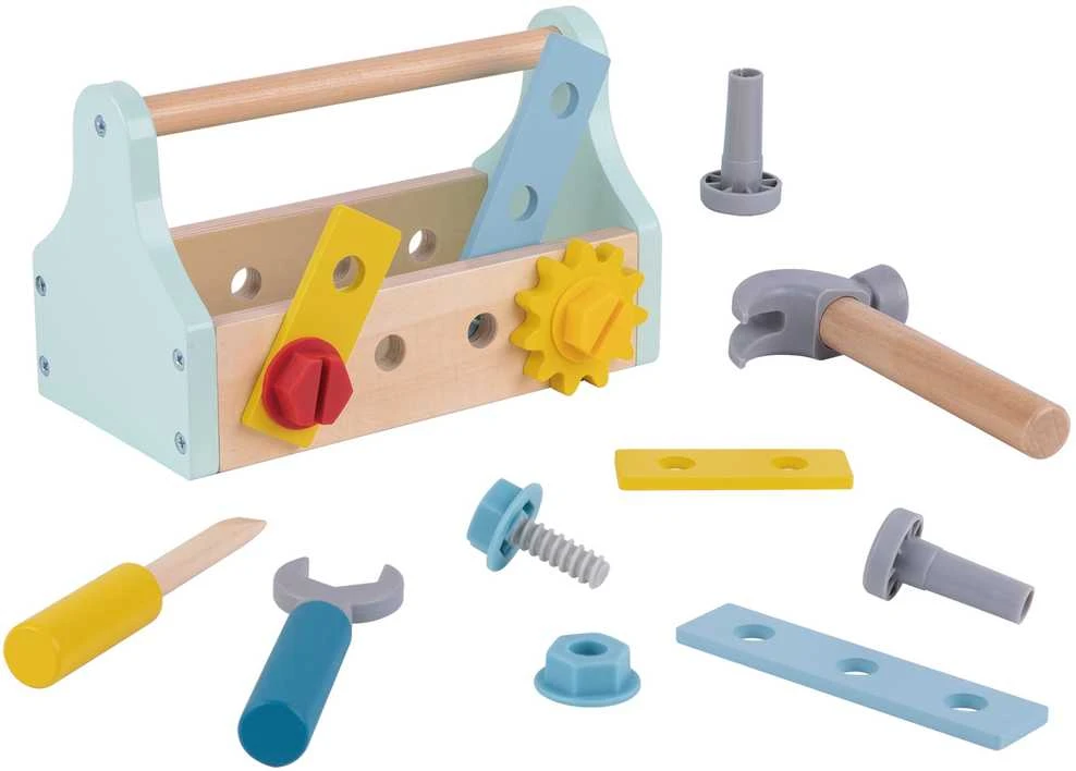 Tooky Toys TOOKY TOY medinė įrankių dėžutė 18vnt