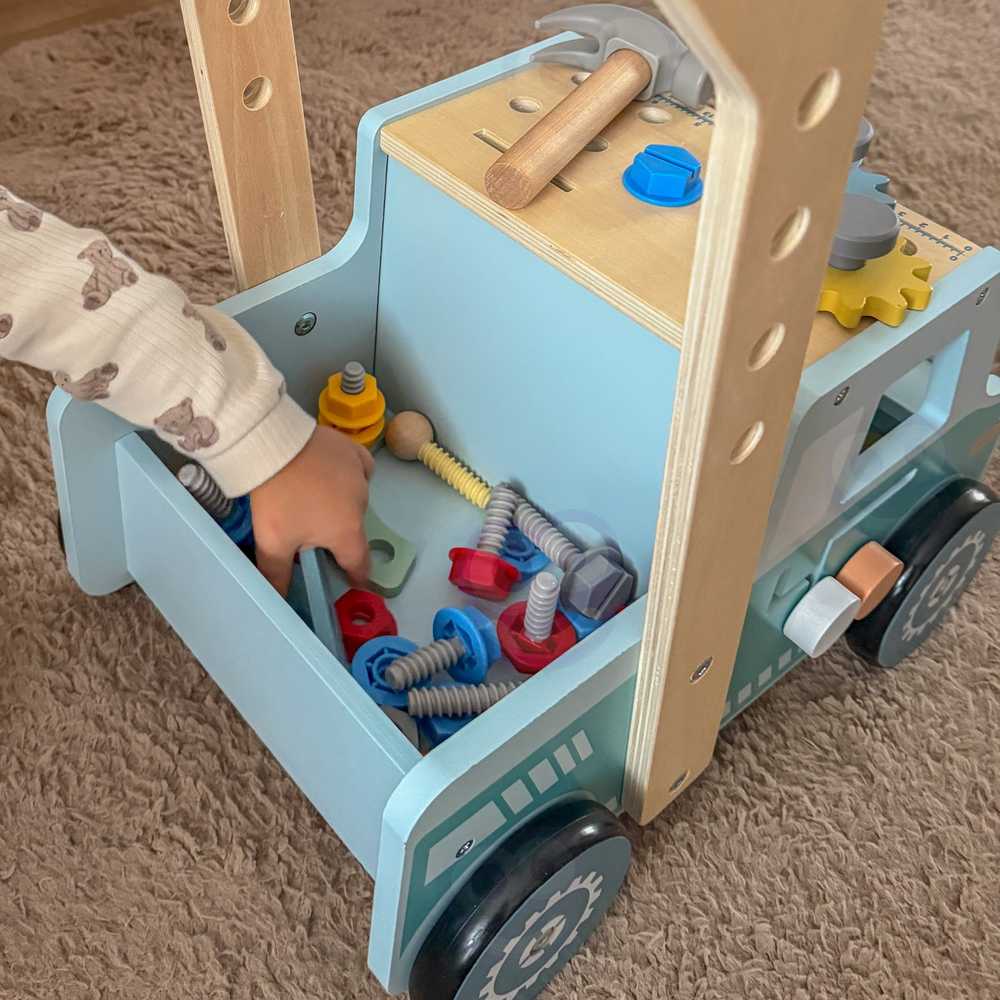 Tooky Toys Medinis TOOKY TOY stumdukas automobilis su STEM dirbtuve