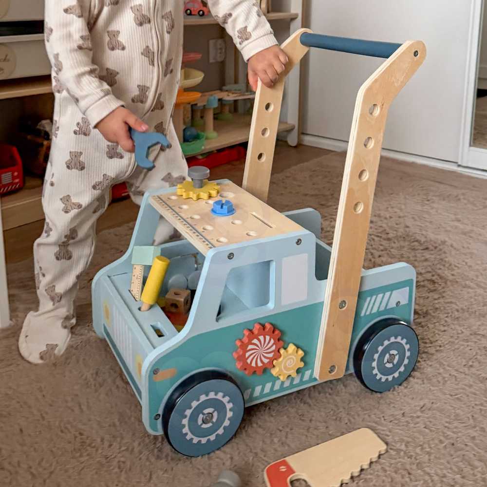 Tooky Toys Medinis TOOKY TOY stumdukas automobilis su STEM dirbtuve