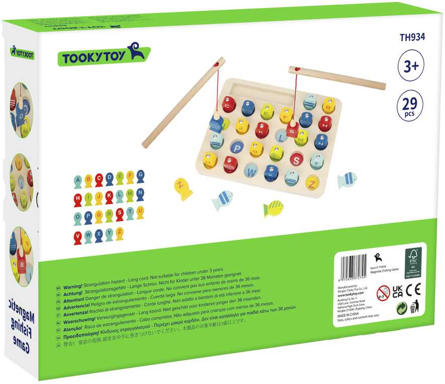Tooky Toys Tooky Toy Wooden Game Fishing Learning Letters 29 pcs.
