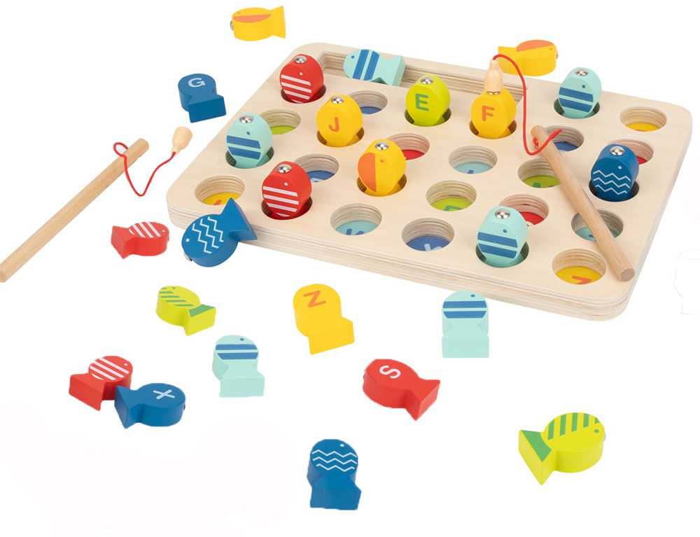 Tooky Toys Tooky Toy Wooden Game Fishing Learning Letters 29 pcs.