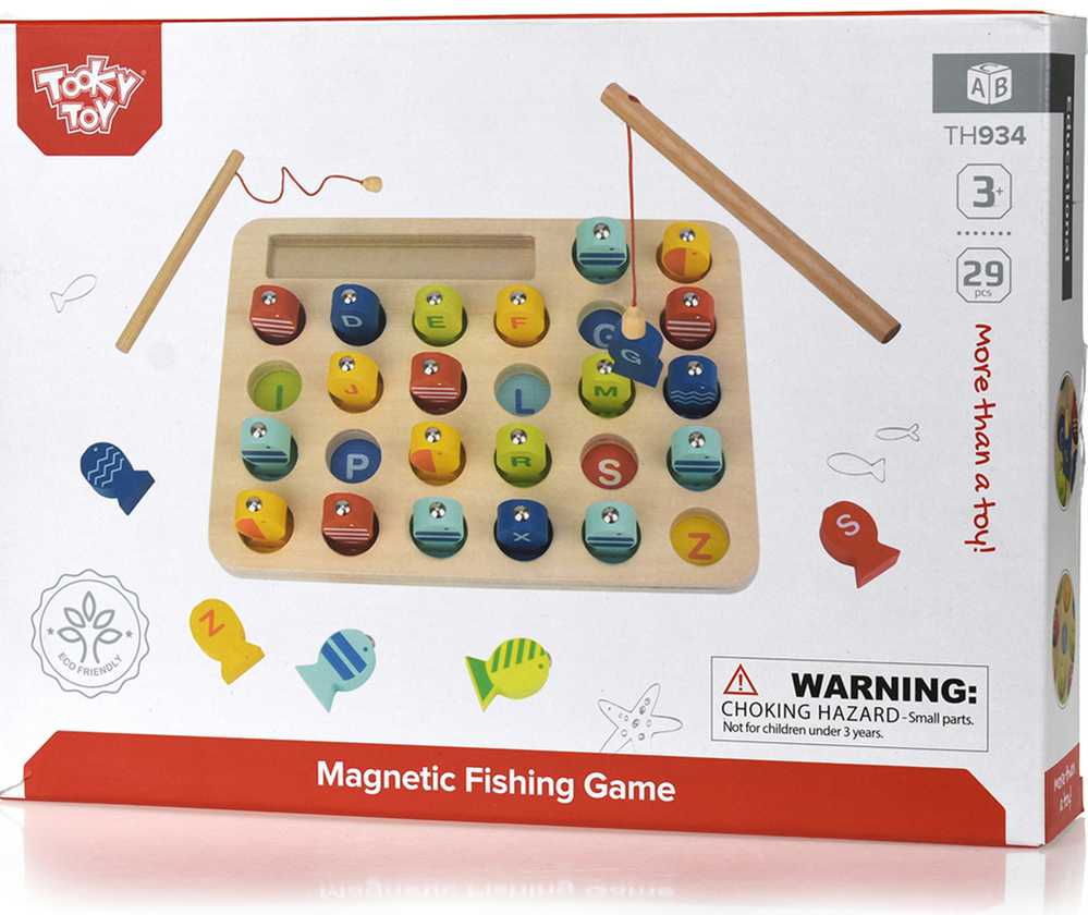 Tooky Toys Tooky Toy Wooden Game Fishing Learning Letters 29 pcs.