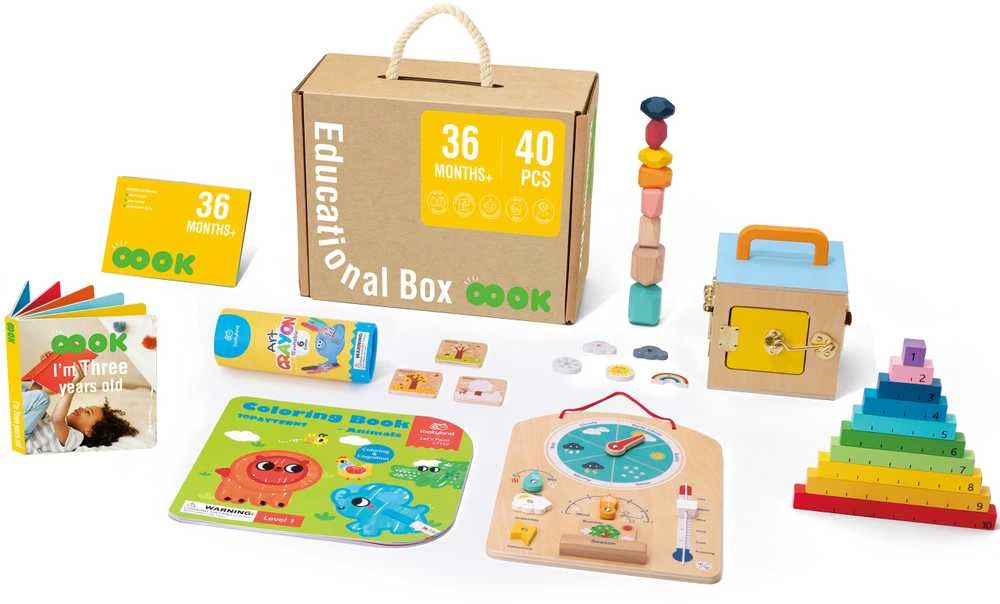 Tooky Toys Tooky Toy Edukacinė Dėžutė Montessori Žaidimas 6w1 3 metų ir vyresniems