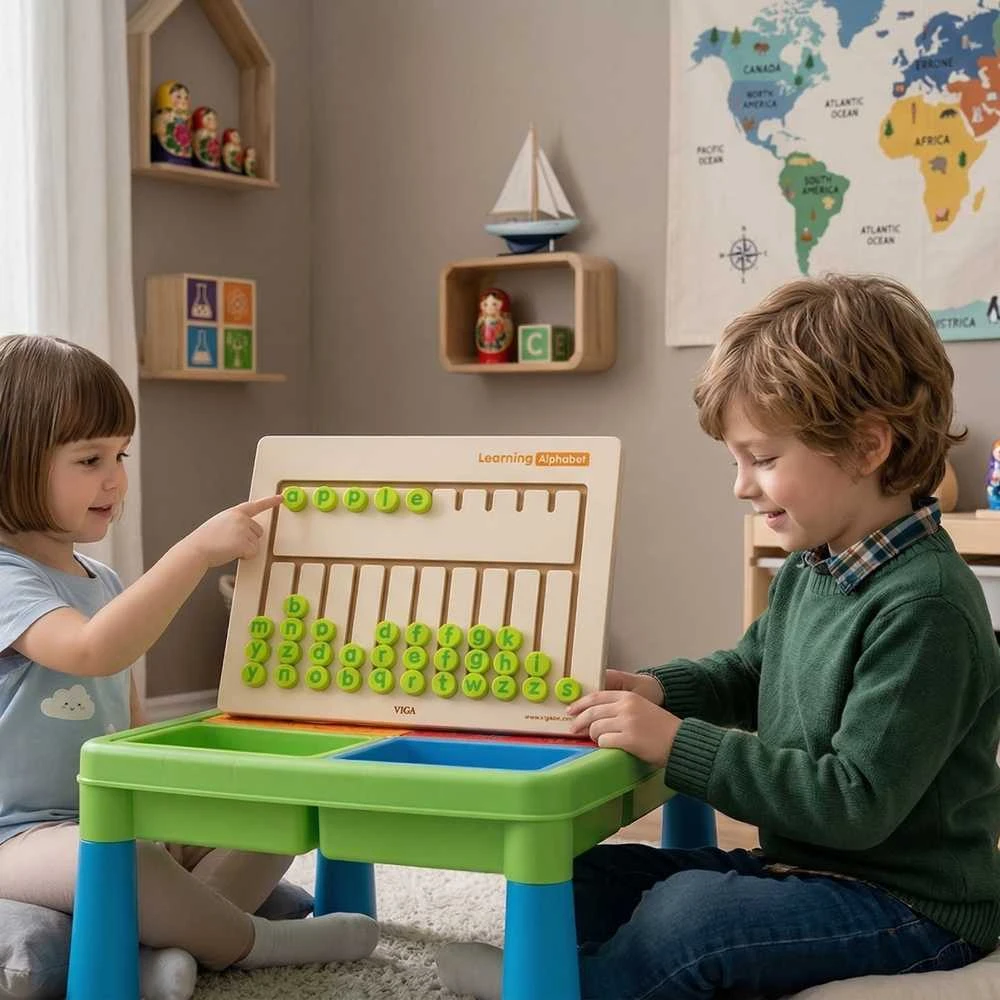 Viga Toys Edukacinė Lenta Alfabetui Mokytis