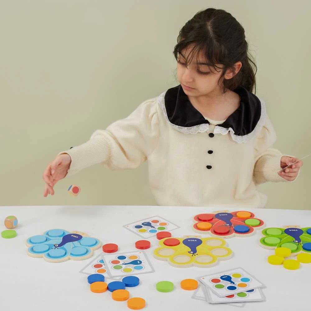 VIGA Medinė žaislas Sudėk spalvas Nandų uodegos Montessori