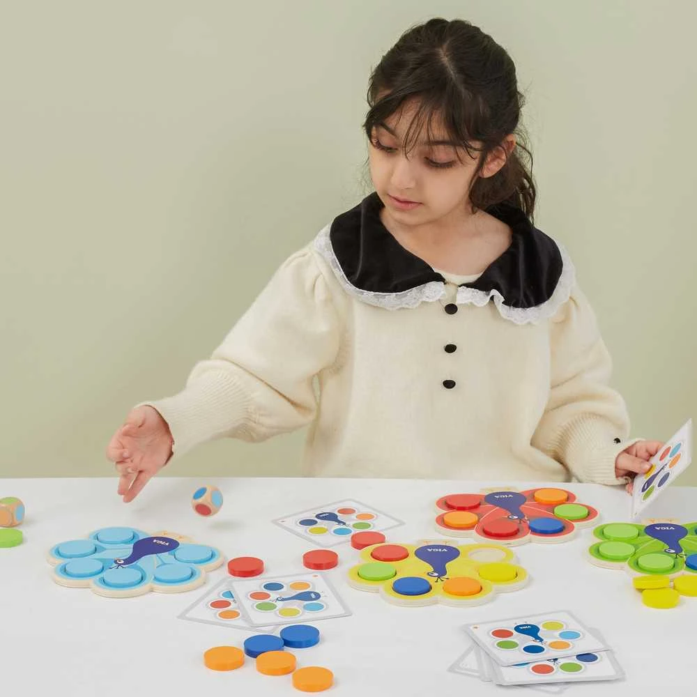 VIGA Medinė žaislas Sudėk spalvas Nandų uodegos Montessori