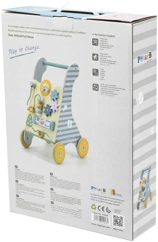 Viga Toys Vaikiškas Edukacinis Pchachas - Medinis Kelių Žaislas su Formų Atitikimo Funkcija