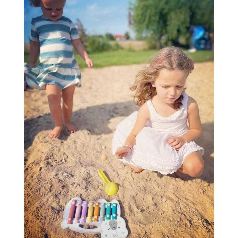 Medinis dulcimerio polinio meškiuko ksilofonas viga žaislai montessori