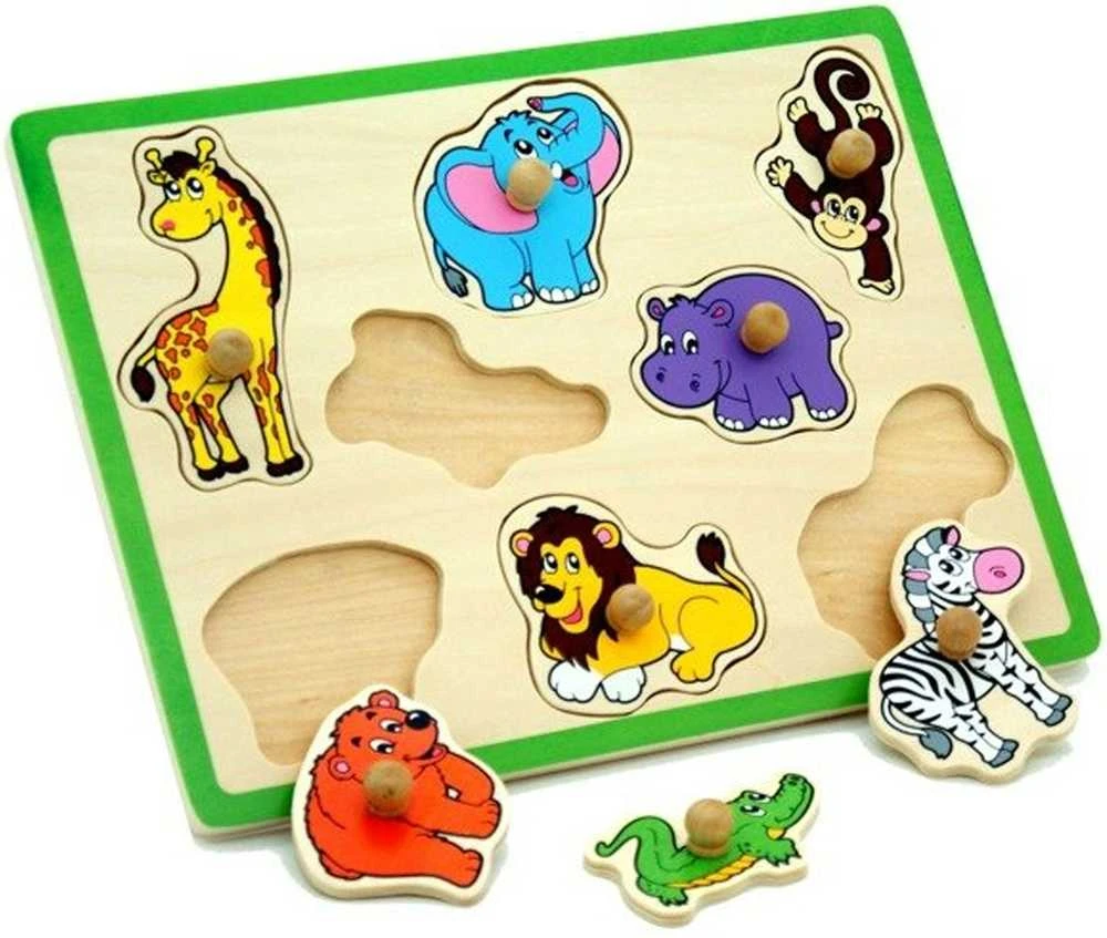 Viga Mediniai galvosūkiai gyvūnai zoologijos sodo dėlionės vigos žaislai