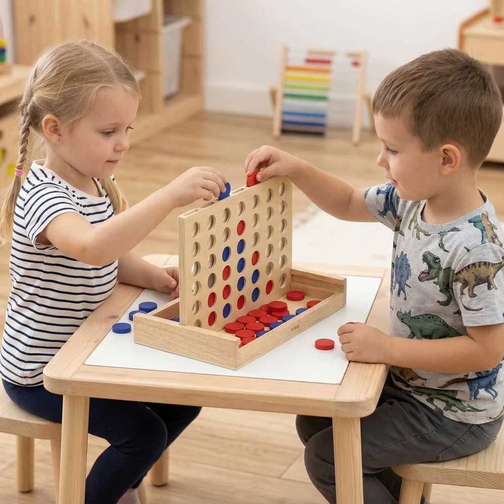 Dėlionė Medinis loginis žaidimas Viga Toys "4 in a Row" nuo 3 metų