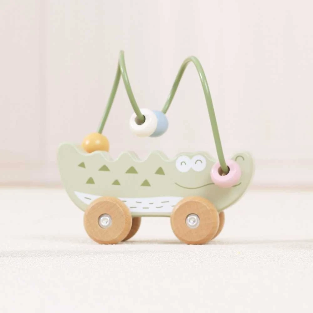 Viga Toys Medinis stumiamas karoliukų labirintas VIGA krokodilas