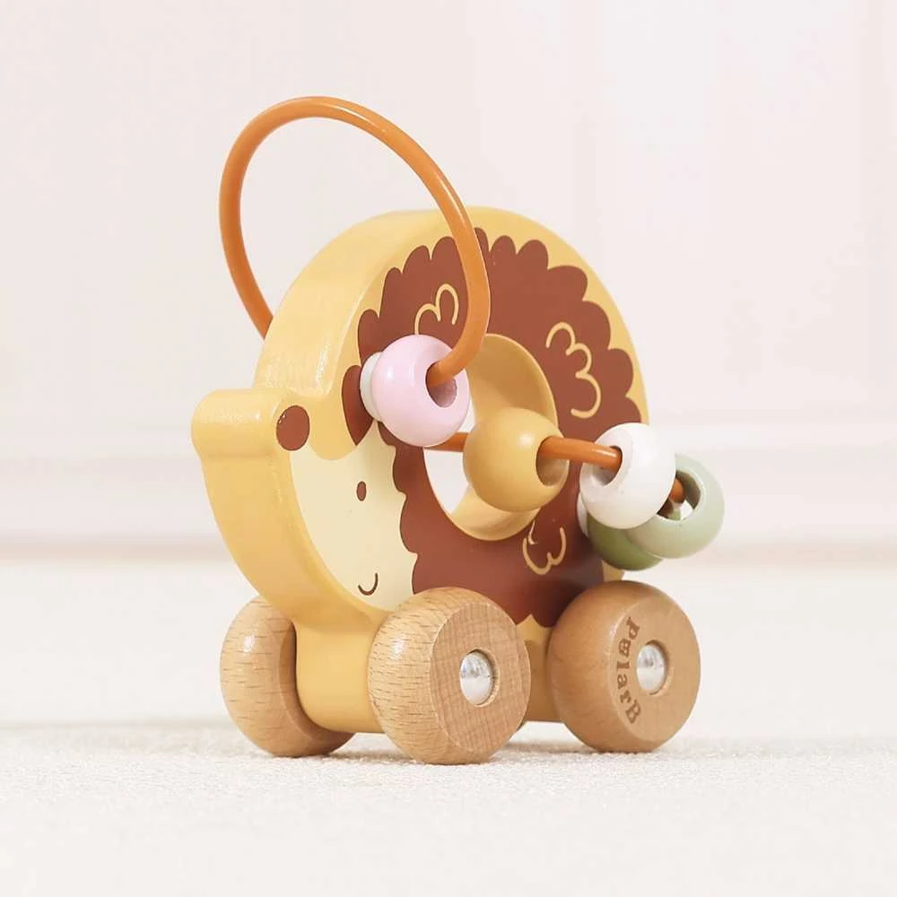 Viga Toys Medinis stumiamas karoliukų labirintas VIGA ežiukas