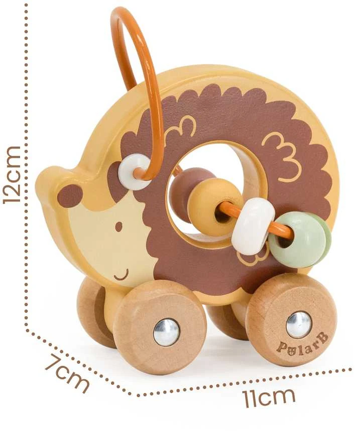 Viga Toys Medinis stumiamas karoliukų labirintas VIGA ežiukas