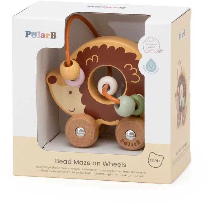 Viga Toys Medinis stumiamas karoliukų labirintas VIGA ežiukas