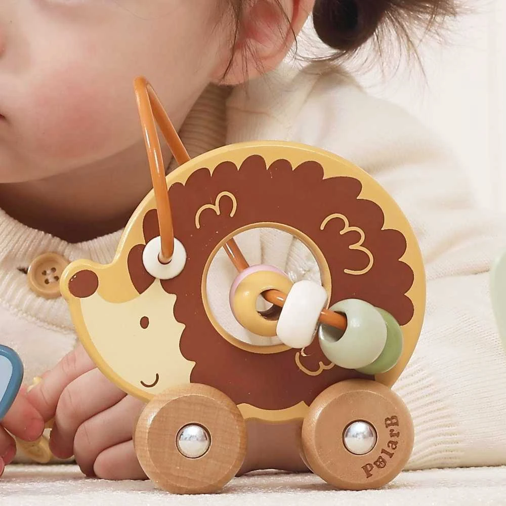 Viga Toys Medinis stumiamas karoliukų labirintas VIGA ežiukas