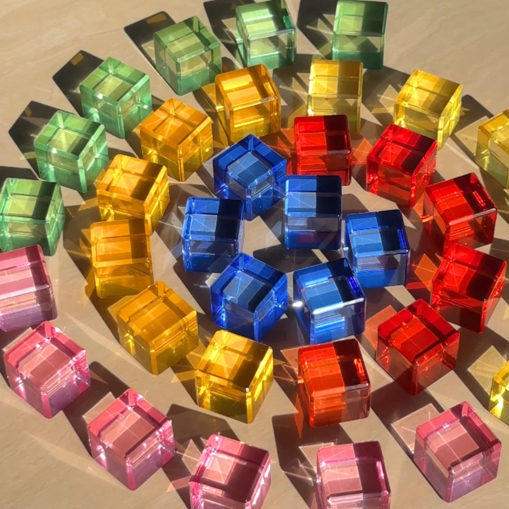 Viga Toys VIGA Colorful Light Blocks made of Acrylic and Wood 108 pcs.