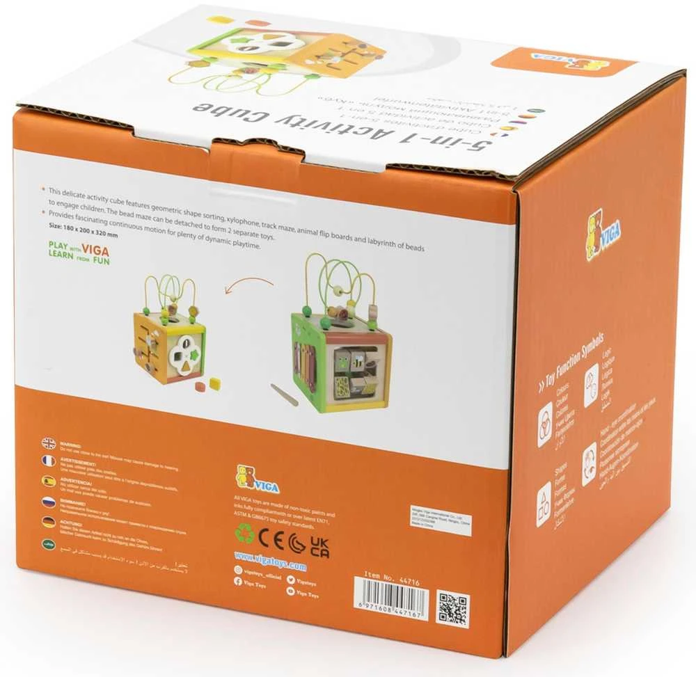 VIGA medinė edukacinė kubas 5in1