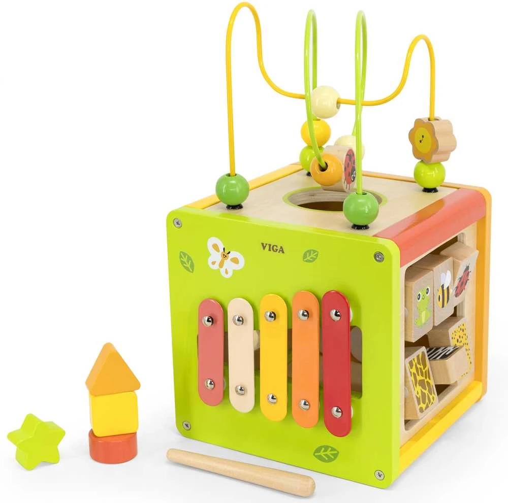 VIGA medinė edukacinė kubas 5in1