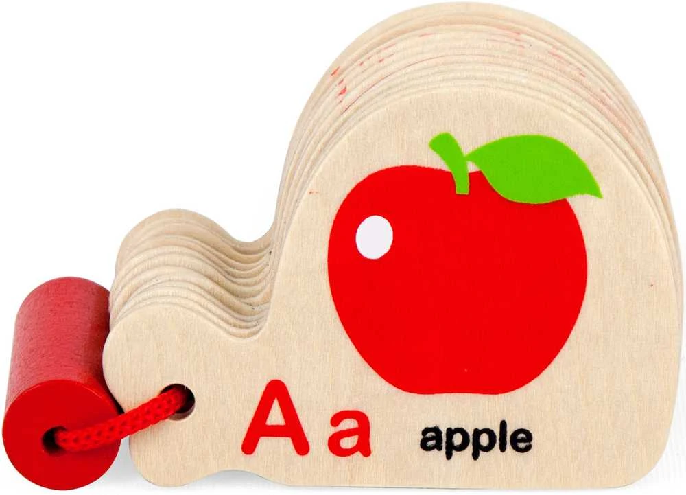 Viga medinė brošiūra abėcėlei ir anglų kalba Montessori