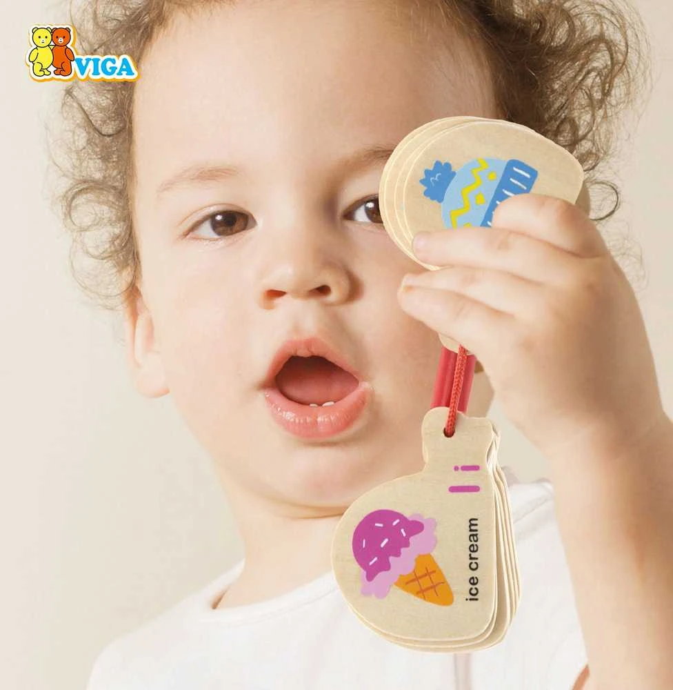 Viga medinė brošiūra abėcėlei ir anglų kalba Montessori