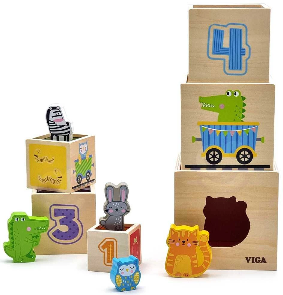 Viga medinės kaladėlės 12M+ 44572