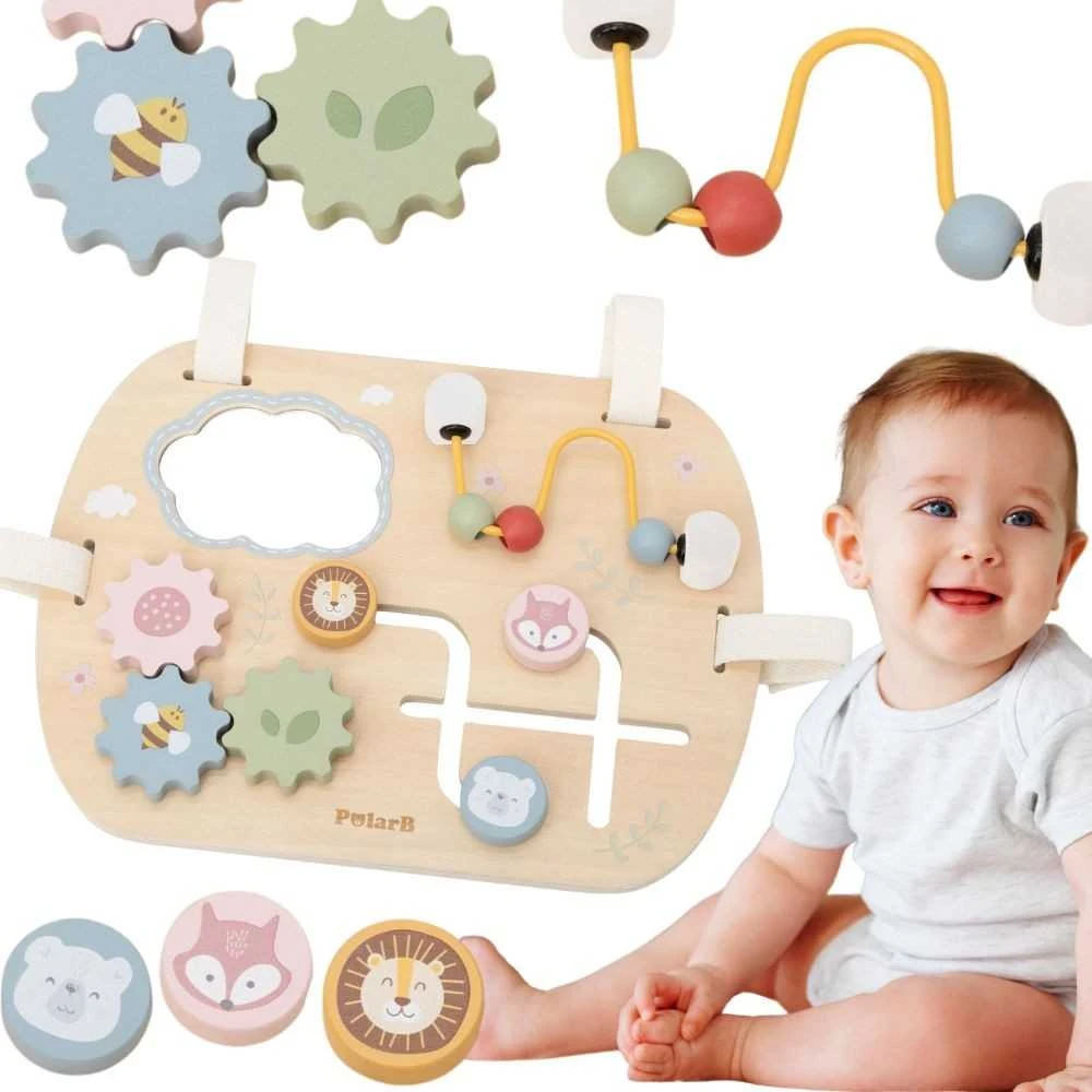 Classic World Medinė Montessori lavinamoji lentelė VIGA daugiafunkcis atradimų stendas mažyliams