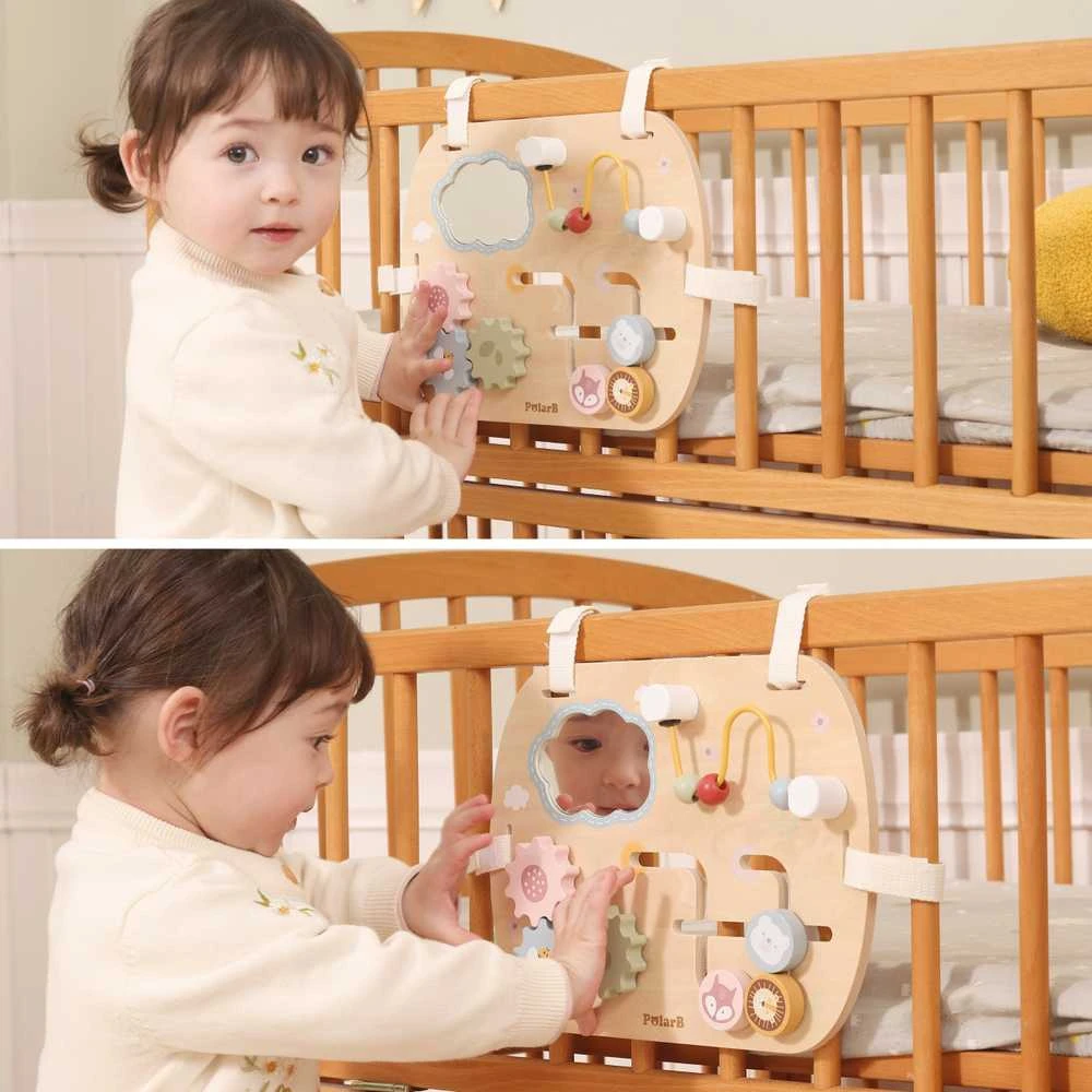 Classic World Medinė Montessori lavinamoji lentelė VIGA daugiafunkcis atradimų stendas mažyliams